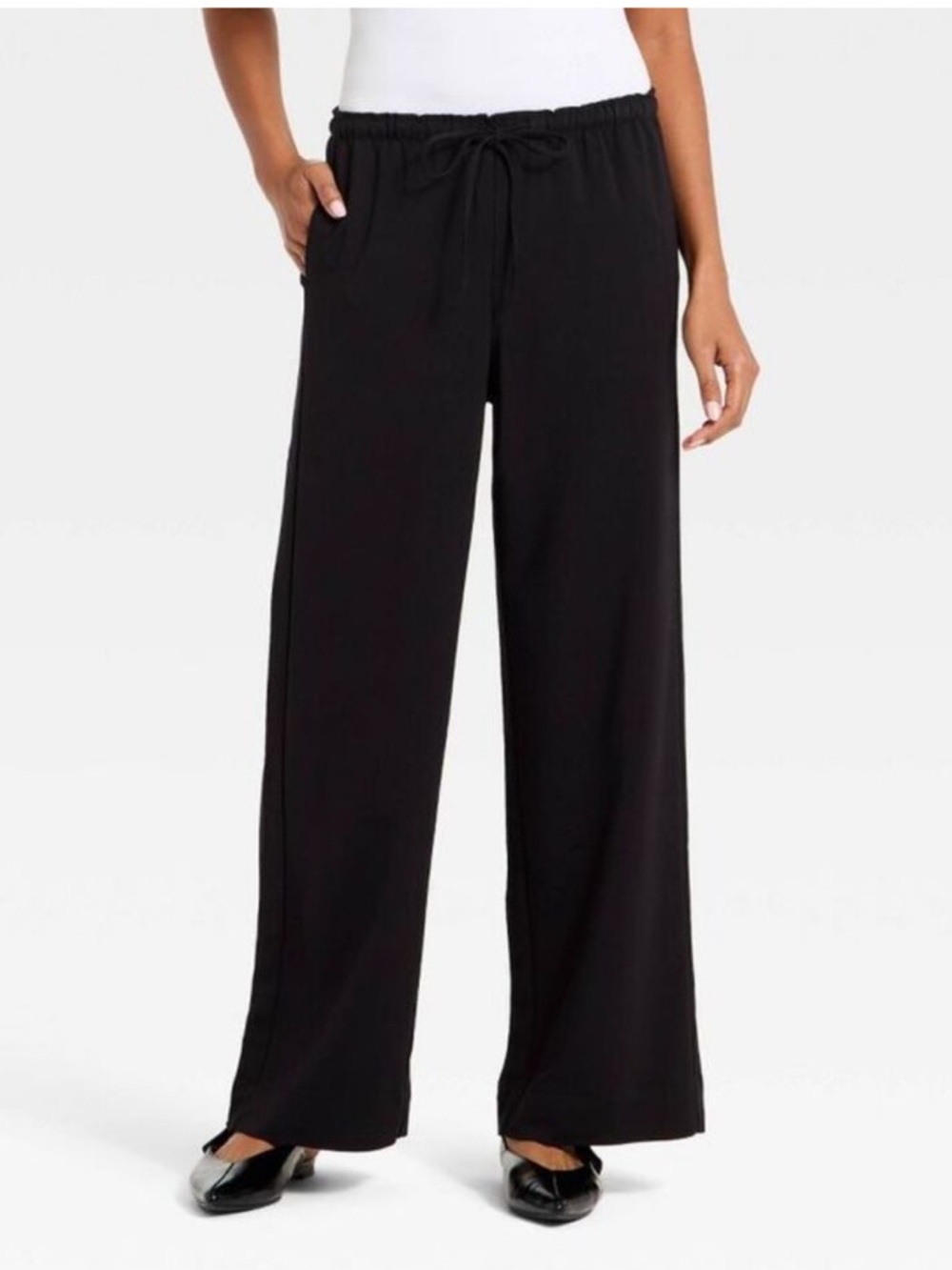 A New Day | Black Wide Leg Silky Pants NWT